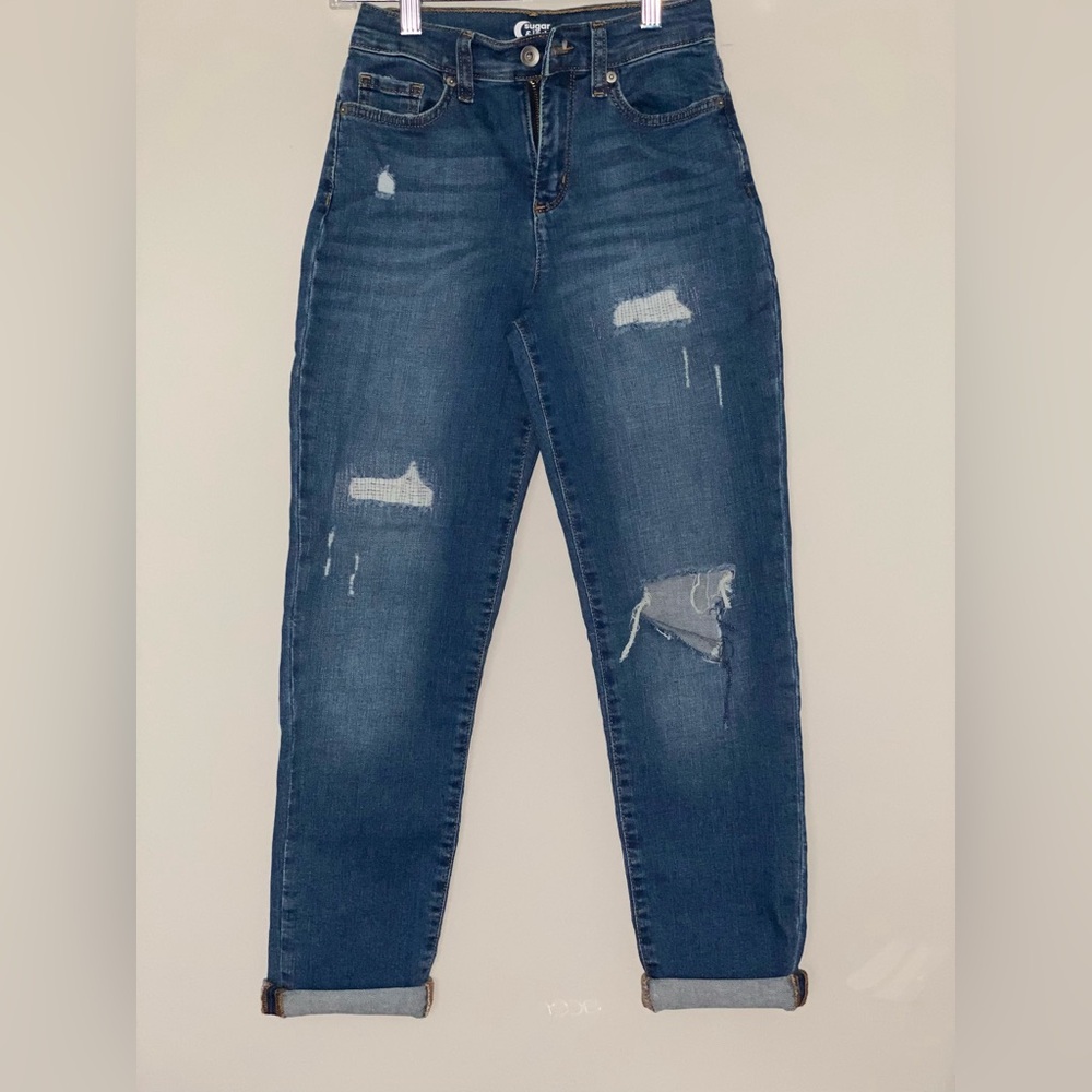 Sugar & Jade Tween Girls High Rise Girlfriend Jeans - Blue